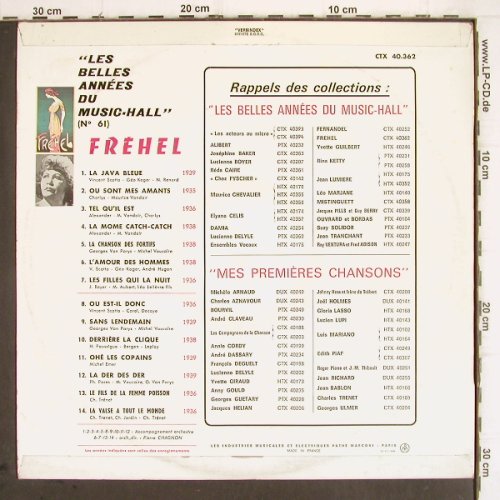 Frehel: Les Belles Annees du Music-Hall, Columbia (CTX 40.362), F, stoc, 1966 Typ: LP Best.-Nr.: V480 Preis: 9,00 Euro
