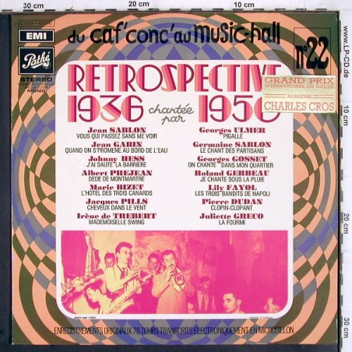 V.A.Du Caf'conc' au Music-Hall: Retrospective 1936-1950, Pathe(C 054-15296), F,  - LP - V635 - 9,00 Euro