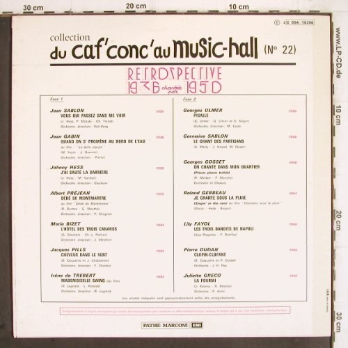 V.A.Du Caf'conc' au Music-Hall: Retrospective 1936-1950, Pathe(C 054-15296), F,  - LP - V635 - 9,00 Euro