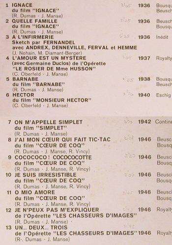 Fernandel: Chansons de Film et D'Operettes, Emidisc (C 048-50655), F Typ: LP Best.-Nr.: V638 Preis: 7,50 Euro