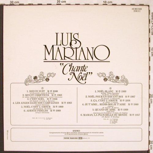 Mariano,Luis: Chante Noel, EMI/Pathe (C 064-11245), F, Ri, 1978 Typ: LP Best.-Nr.: V702 Preis: 5,00 Euro