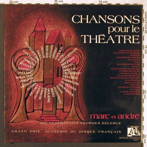 Marc et Andre: Chansons pour le Theatre, Disques Ades(16.025), F,  - LP - V705 - 7,50 Euro