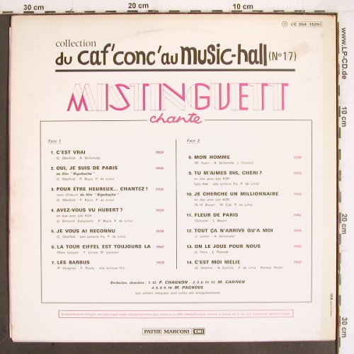 Mistinguett: Du Cafe'conc'au Music-Hall No.17, EMI Columbia(C 054-15291), F, Mono,  - LP - V72 - 12,50 Euro