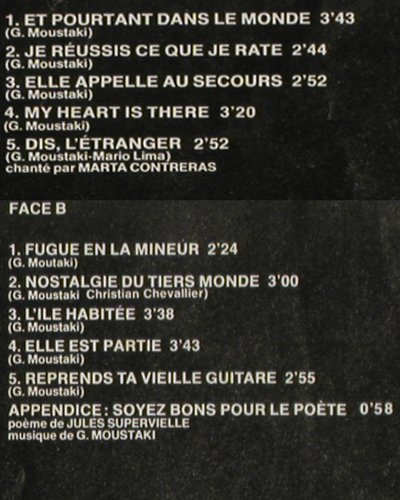 Moustaki,Georges: Moustaki, Polydor (2417 336), D, 1977 Typ: LP Best.-Nr.: V7352 Preis: 6,00 Euro.