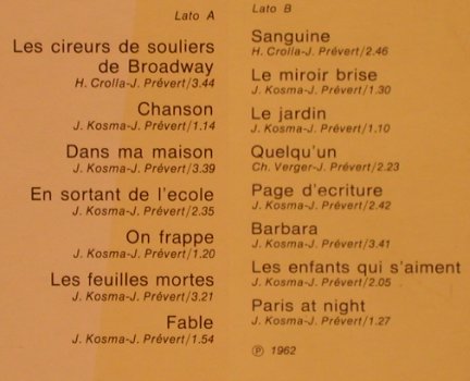 Montand,Yves: Canta Jaques Prévert, Philips(9279 039), I, Ri,  - LP - X1011 - 5,00 Euro
