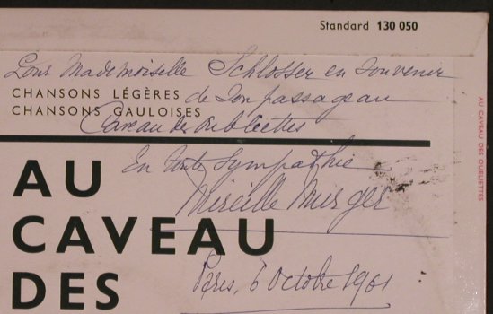 Patrick,M. /  Mirelle Murger: Au Caveau des Oubliettes, signiert, RCA(130.050), F,  - 10inch - X1134 - 14,00 Euro