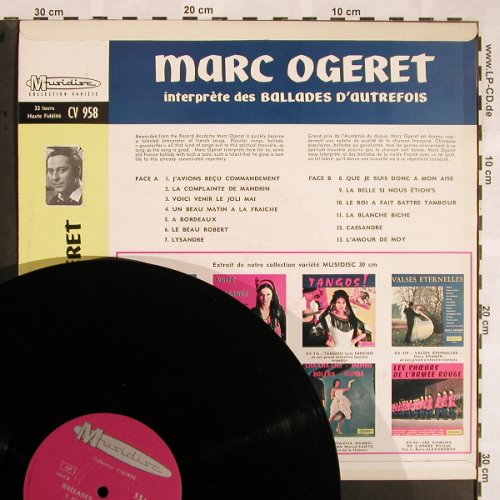 Ogeret,Marc: Ballades d'Autrefois,Interprete des, Musidisc(CV 958), F,vg+/stoc,  - LP - X1254 - 7,50 Euro