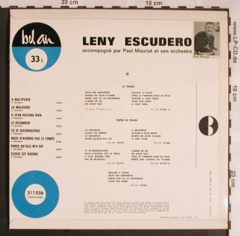 Escudero,Leny: Same(A Malypense), Bel Air(311 036), F,  - 10inch - X1420 - 12,50 Euro