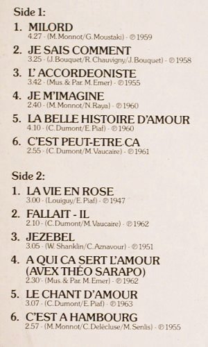 Piaf,Edith: Milord-La Vie En Rose L'Accordeonis, MFP (1A022-58117), NL,m-/vg+, 1980 Typ: LP Best.-Nr.: X1449 Preis: 3,00 Euro
