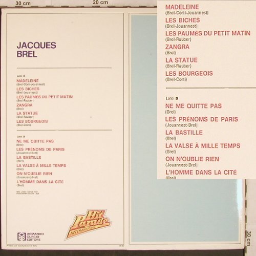 Brel,Jacques: Hitparade International, Foc,Bookl., Armando Curcio (HP-34), I Typ: LP Best.-Nr.: X5346 Preis: 5,50 Euro