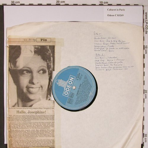 V.A.Cabaret in Paris: Charles Trenet.Lucienne Delyle,vg-, Odeon,BadCond(C 83269), D,NoCover,  - LP - X6667 - 5,00 Euro