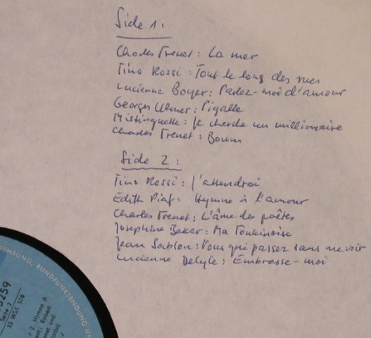 V.A.Cabaret in Paris: Charles Trenet.Lucienne Delyle,vg-, Odeon,BadCond(C 83269), D,NoCover,  - LP - X6667 - 5,00 Euro