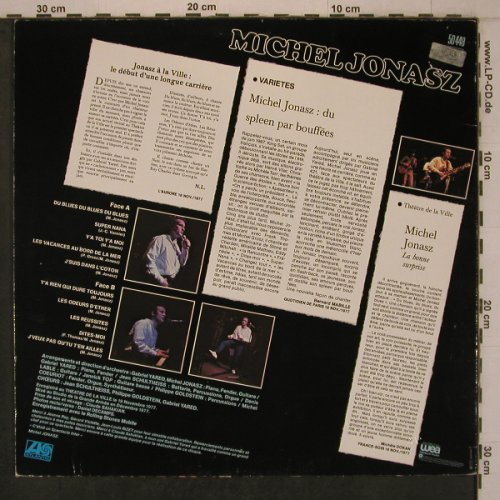 Jonasz,Michel: En Public, au Theatre de la Ville, Atlantic (50 448 Y), D, 1978 Typ: LP Best.-Nr.: X7917 Preis: 7,50 Euro