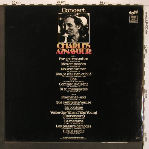Aznavour,Charles: Concert, Barclay (66.022), D, 1976 Typ: LP Best.-Nr.: X8189 Preis: 7,50 Euro