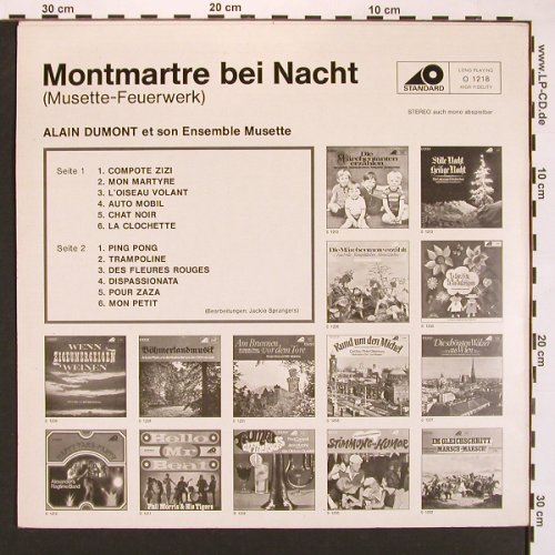 Dumont,Alain et Son Ens. Musette: Montmartre bei Nacht.. Feuerwerk, Standard(O 1218), D, 1987 - LP - X8258 - 5,50 Euro