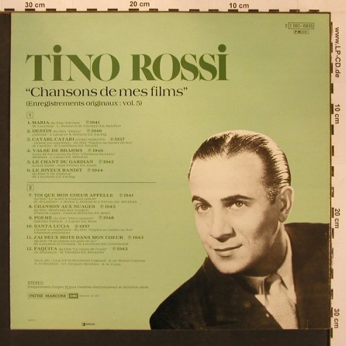Rossi,Tino: Chansons de mes films (5), Columbia(C 062-15.605), F, 1978 - LP - X9077 - 7,50 Euro