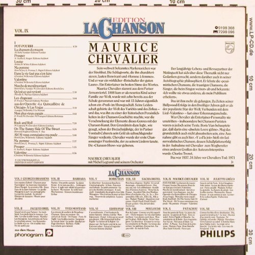 Chevalier,Maurice: Edition La Chanson Vol. IV (1957), Philips, Ri (9198 368), D Typ: LP Best.-Nr.: X9165 Preis: 6,00 Euro