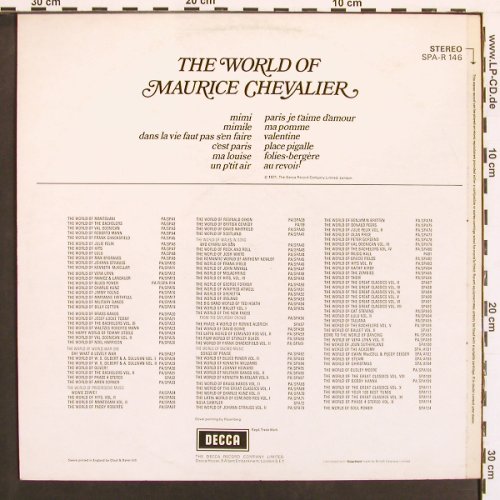 Chevalier,Maurice: The World Of, Decca, Sample Stol (SPA-R 146), UK, 1971 Typ: LP Best.-Nr.: X9166 Preis: 6,00 Euro