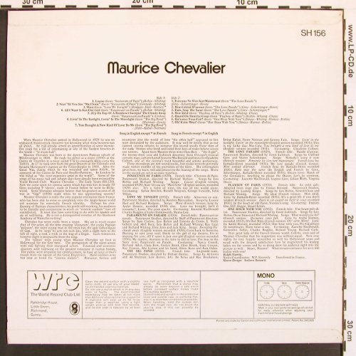 Chevalier,Maurice: Sings His Early Movie Hits, WRC / EMI, Mono (SH 156), UK Typ: LP Best.-Nr.: X9168 Preis: 7,50 Euro
