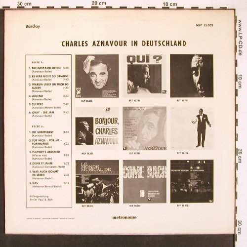 Aznavour,Charles: In Deutschland, Barclay (MLP 15.202), D Typ: LP Best.-Nr.: X9221 Preis: 7,50 Euro