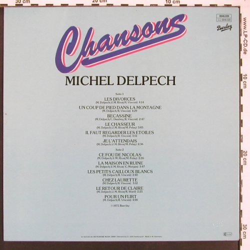 Delpech,Michel: Chansons, Barclay(0046.020), D, 1975 - LP - X9374 - 7,50 Euro