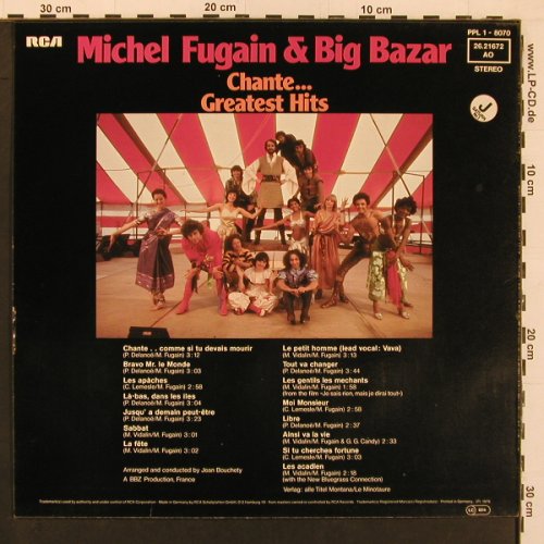 Fugain,Michel & Big Bazar: Chante..Greatest Hits, RCA(26.21672), D, 1976 - LP - X9981 - 7,50 Euro