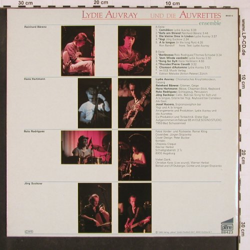 Auvray,Lydie & Auvrettes: Ensemble, Pläne (88 423 G), D, 1985 Typ: LP Best.-Nr.: Y1266 Preis: 6,00 Euro
