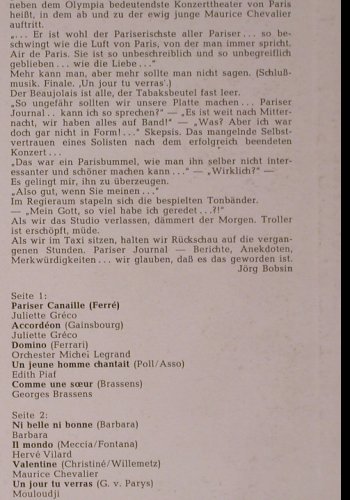 V.A.Pariser Journal: Orgn.Interv. Piaf, Cocteau, Grco.., Philips(843 918 PY), D,  - LP - Y1465 - 9,00 Euro