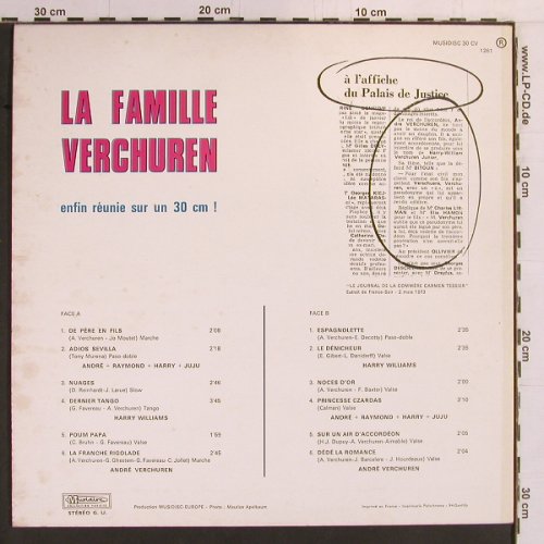 La Famille Verchuren: Raymond/Andre/Harry/Andre jr,'JuJu', Musidisc(30 CV 1261), F,  - LP - Y1931 - 6,00 Euro