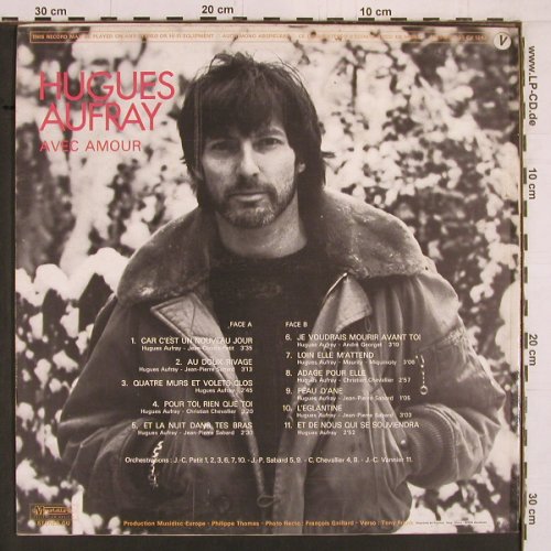 Aufray,Hugues: Avec Amour, Musidisc (30 CV 1242), F, 1974 Typ: LP Best.-Nr.: Y1960 Preis: 7,50 Euro