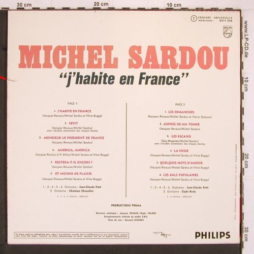 Sardou,Michel: J'Habite en France, m /vg+, Philips(6311 056), F, 1970 - LP - Y2102 - 9,00 Euro