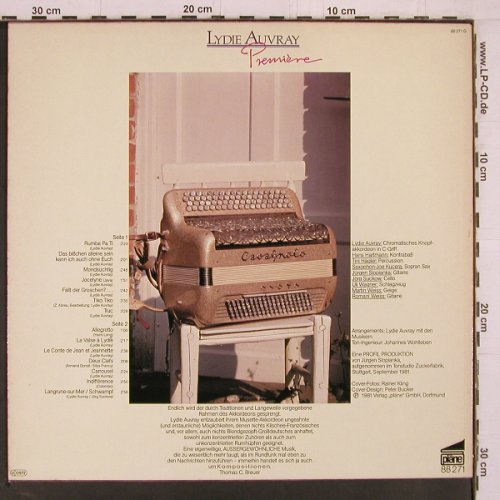 Auvray,Lydie: Premiere, Pläne (88 271), D, 1981 Typ: LP Best.-Nr.: Y2302 Preis: 7,50 Euro