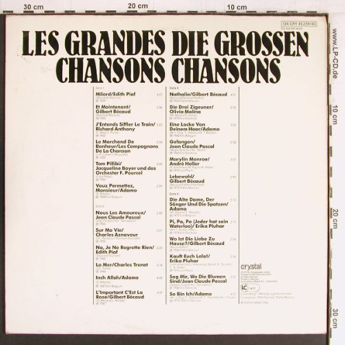V.A.Die grossen Chansons: Piaf... Adamo, Foc, m-/vg+, Crystal(134 CRY45239/40), D,  - 2LP - Y2934 - 6,00 Euro