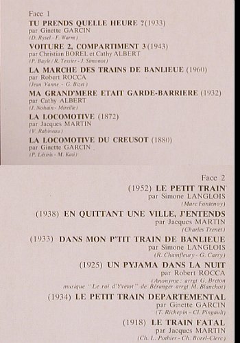 V.A.Chansons Sur Rails: Ginette Garcin...Jacques Martin,Foc, Deesse(DDLX 96), F, Mono,  - LP - Y3005 - 7,50 Euro