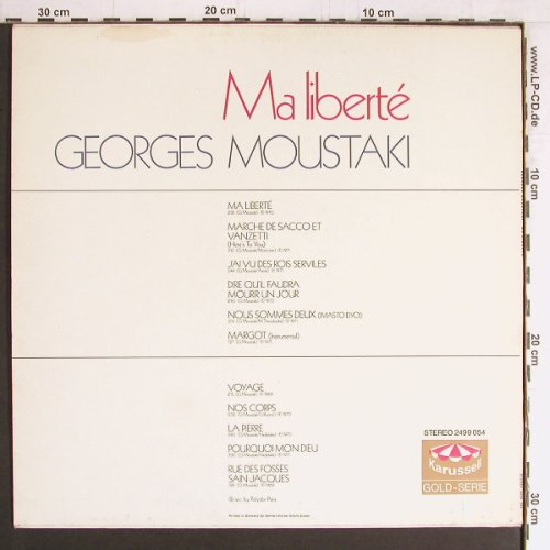 Moustaki,Georges: Ma Liberte, Karussell, Ri(2499 054), D,  - LP - Y3037 - 6,00 Euro