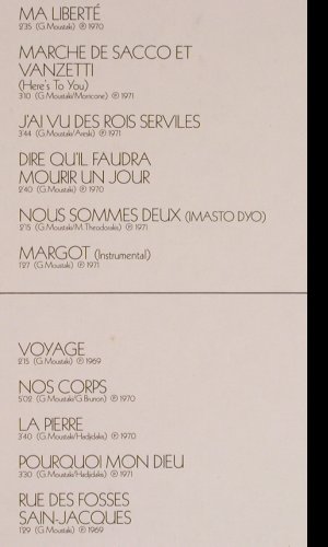 Moustaki,Georges: Ma Liberte, Karussell, Ri(2499 054), D,  - LP - Y3037 - 6,00 Euro
