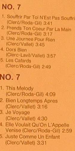 Clerc,Julien: No.7, m-/vg+, EMI (062-14 242), D, 1975 Typ: LP Best.-Nr.: Y3483 Preis: 5,00 Euro