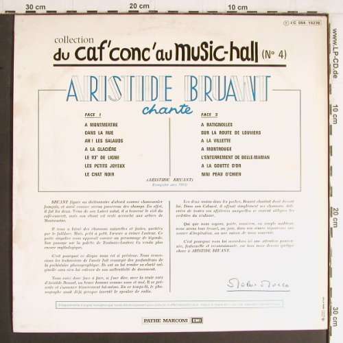 Bruant,Aristide: Du Caf'conc'Au Music-Hall No.4, Pathe (C 054-15278), F Typ: LP Best.-Nr.: Y3582 Preis: 7,50 Euro