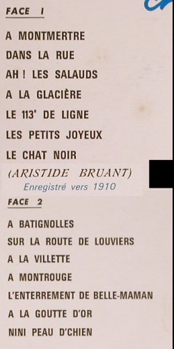 Bruant,Aristide: Du Caf'conc'Au Music-Hall No.4, Pathe (C 054-15278), F Typ: LP Best.-Nr.: Y3582 Preis: 7,50 Euro