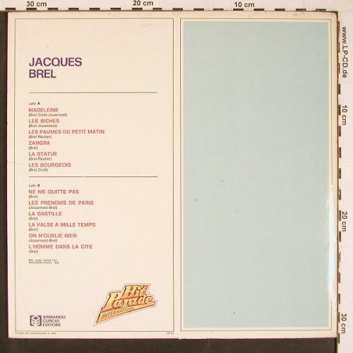 Brel,Jacques: Same Hitparade Internional, Foc, Armando Curcio Ed. (HP-34), I Typ: LP Best.-Nr.: Y424 Preis: 6,00 Euro