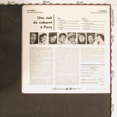 V.A.Une Nuit de Cabaret a Paris: Patachou...Lucienne Boyer, Philips(P 76080 R), NL,  - 10inch - Y4606 - 9,00 Euro