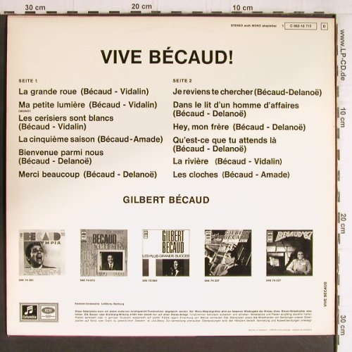 Becaud,Gilbert: Vive Becaud!, EMI Columbia(Dimension) (C 062-10 712), D, 1968 Typ: LP Best.-Nr.: Y4703 Preis: 9,00 Euro