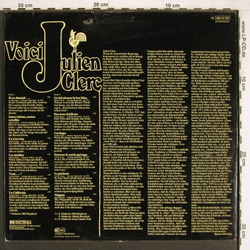 Clerc,Julien: Voici, m /vg+, EMI (062-12 722), D Typ: LP Best.-Nr.: Y4705 Preis: 5,00 Euro