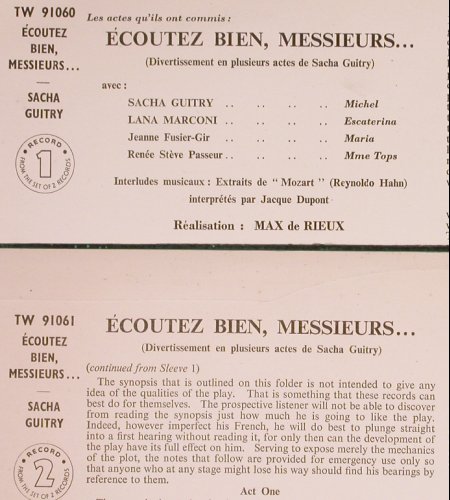 Guitry,Sacha - Lana Marconi: Ecoutez Bien, Messieurs, Box, London International (TW 91060/1), UK, co Typ: 2LP Best.-Nr.: Y4961 Preis: 12,50 Euro
