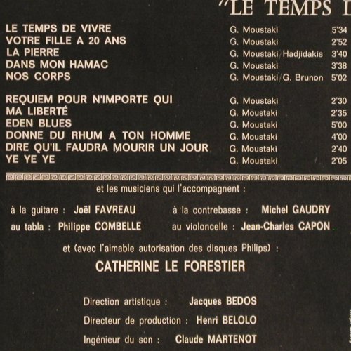 Moustaki,Georges: Bobino 70, Foc, Polydor(2473 004), F, 1970 - LP - Y5140 - 7,50 Euro