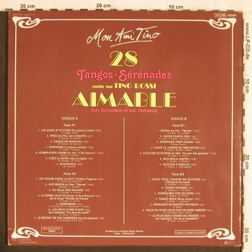 Aimable Son Accordeon et son Orch.: Mon Ami Tino, Foc, Vogue (432001), F, Ri, 1981 Typ: 2LP Best.-Nr.: Y5860 Preis: 7,50 Euro