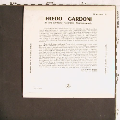 Gardoni,Fredo   et son Ensemble: Dancing-Musette, Pathe (33 AT 1022), F Typ: LP Best.-Nr.: Y5866 Preis: 9,00 Euro
