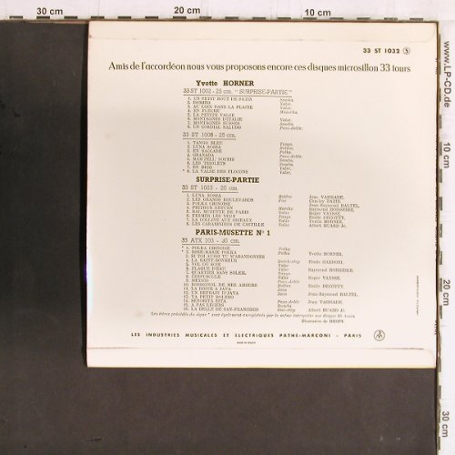 Horner,Yvette  e.s.Ensemble Musette: Championne du Monde-Selection No.3, Pathe (33 ST 1032), F,vg+/m- Typ: 10" Best.-Nr.: Y5869 Preis: 7,50 Euro