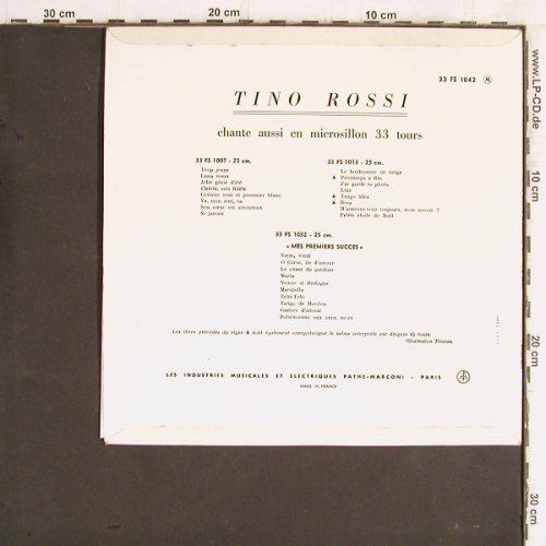 Rossi,Tino: Mes grands succs, vg+/m-, Columbia(33 FS 1042), F,  - 10inch - Y5871 - 9,00 Euro