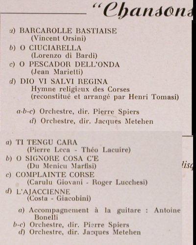 Rossi,Tino: Chansons corses par, vg+/m-, Columbia(FJ 503), F,  - 10inch - Y5872 - 7,50 Euro
